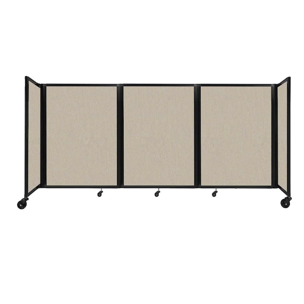 Room Divider 360 Folding Portable Partition 8'6" x 4' Sand Fabric